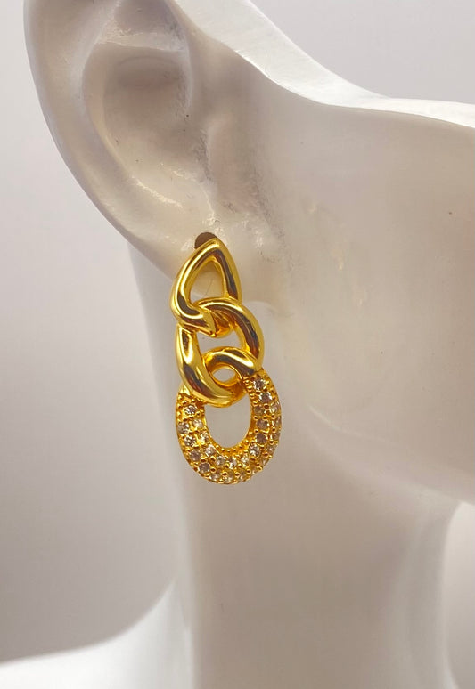 925sterling silver guld pläterad örhänge