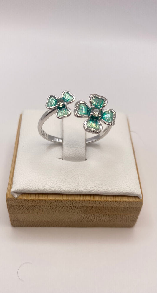 Silver blomma ring