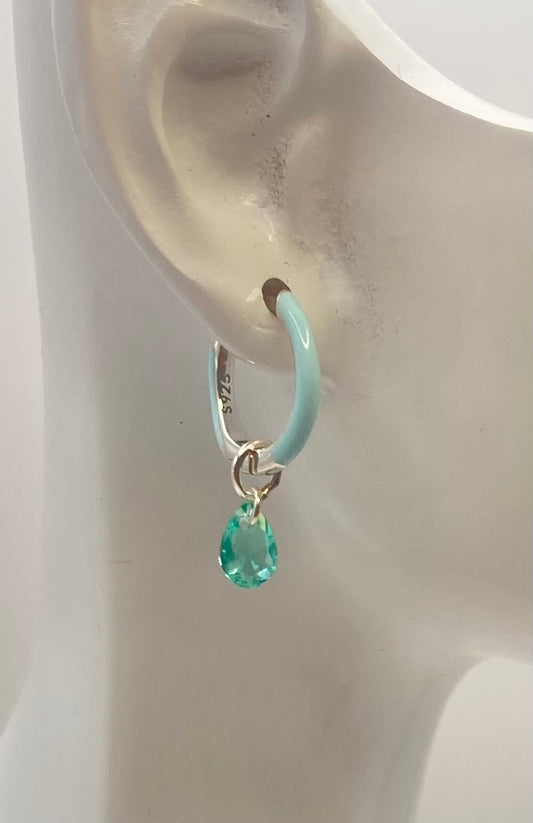 925sterling silver örhänge med grön zircon